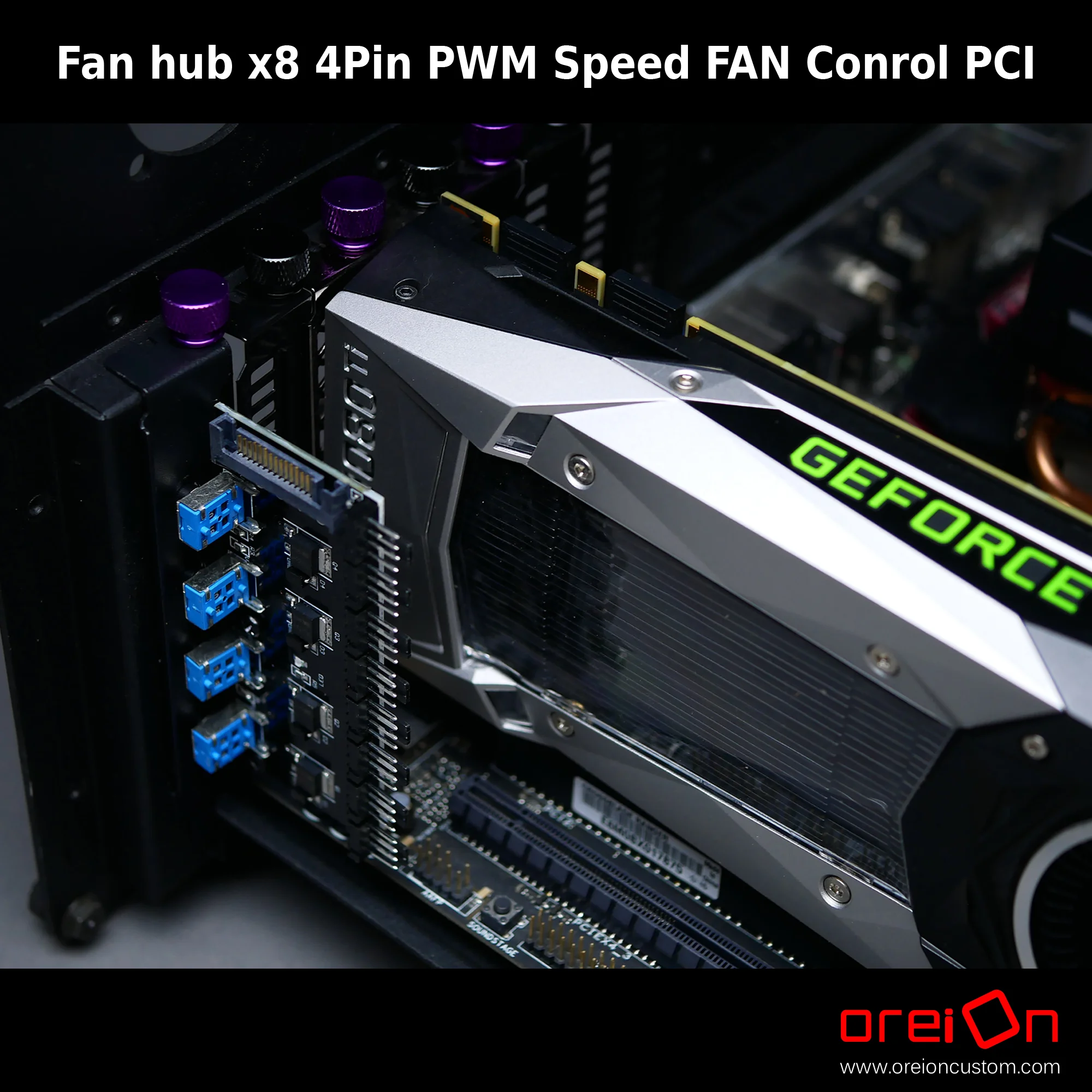 สายพัดลม Fan hub x8 3pin 4Pin PWM Speed FAN Conrol PCI